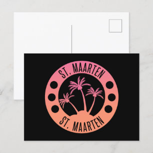 St. Maarten Rosa och Coral Gradient Sint Martin Vykort