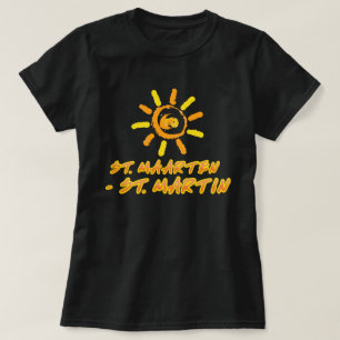 St. Maarten - St. Martin bright gult & orange T Shirt