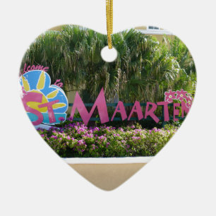 St. Maarten undertecknar Julgransprydnad Keramik
