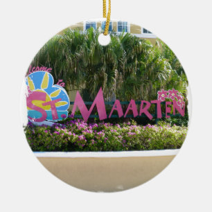 St. Maarten undertecknar Julgransprydnad Keramik