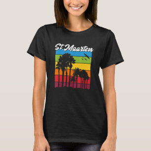 St Maarten Vacation Souvenir Rainbow Handflatan Tr T Shirt