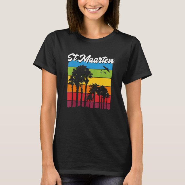 St Maarten Vacation Souvenir Rainbow Handflatan Tr T Shirt (Framsida)