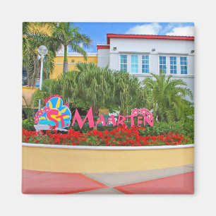 St. Maarten, välkomnande undertecknar, fotografi, Magnet