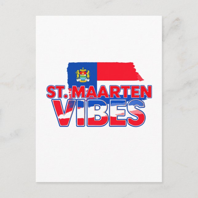 St. Maarten vibes Caribbean flag postcard Vykort (Framsida)
