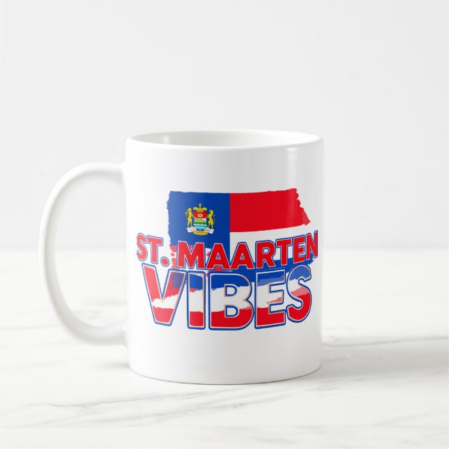 St. Maarten vibes Caribbean island flag mug Kaffemugg (Vänster)