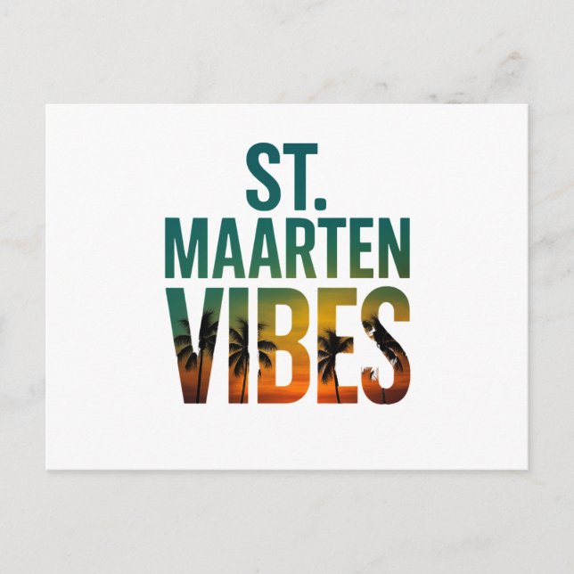 St. Maarten vibes Caribbean island postcard Vykort (Framsida)
