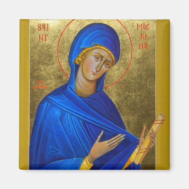 St Macrina the Younger Orthodox Icon Magnet (Framsidan)