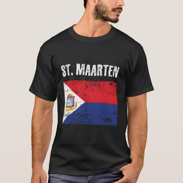 St Maen National Pride Distress Grenada Flagga T Shirt (Framsida)
