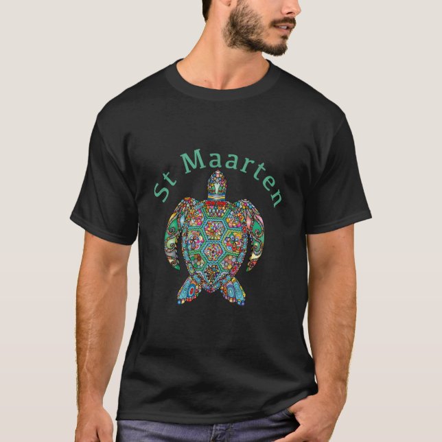 St Maen Tribal Sköldpadda T Shirt (Framsida)