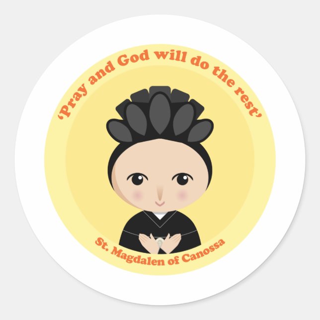St. Magdalen Canossa Runt Klistermärke (Framsida)