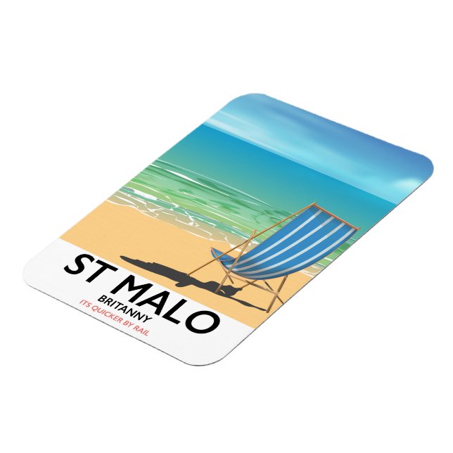 St Malo, Britanny Beach poster Magnet (Vänstra Sidan)