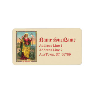 St. Margaret med Dragon and Resurrection Banner Adressetikett