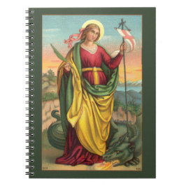 St. Margaret med Dragon and Resurrection Banner Anteckningsbok
