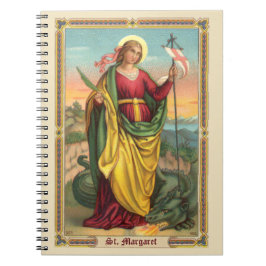 St. Margaret med Dragon and Resurrection Banner Anteckningsbok