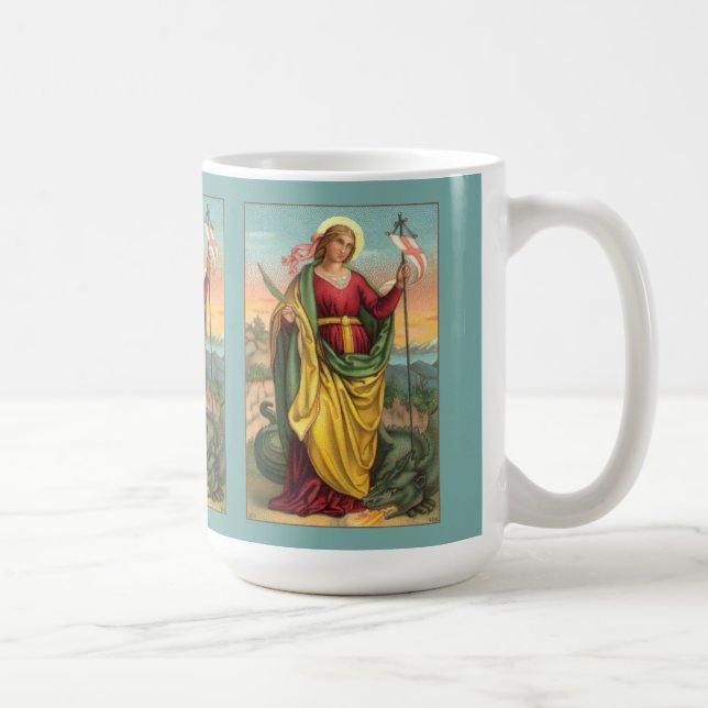 St. Margaret med Dragon and Resurrection Banner Kaffemugg (Höger)
