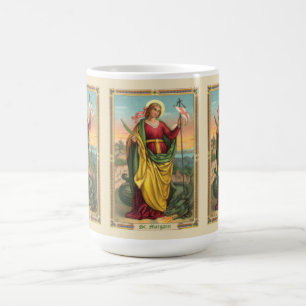 St. Margaret med Dragon and Resurrection Banner Kaffemugg