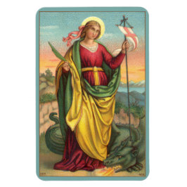 St. Margaret med Dragon and Resurrection Banner Magnet