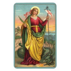 St. Margaret med Dragon and Resurrection Banner Magnet