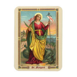 St. Margaret med Dragon and Resurrection Banner Magnet