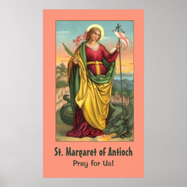 St. Margaret med Dragon and Resurrection Banner Poster (Framsidan)