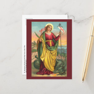 St. Margaret med Dragon and Resurrection Banner Vykort