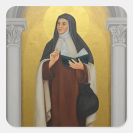 St. Maria Maravillas de Jesus Carmelite Nun Fyrkantigt Klistermärke