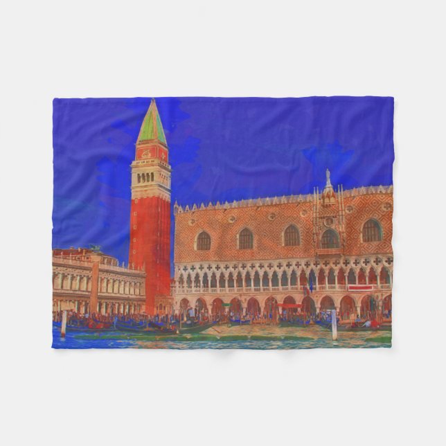 St Mark kvadrerar Piazzetta målning Fleecefilt (Framsidan (Horisontell))