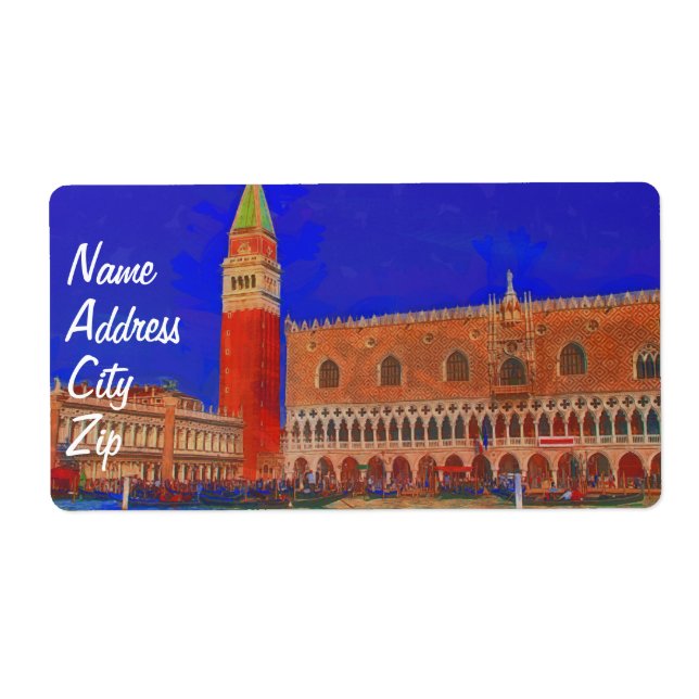 St Mark kvadrerar Piazzetta målning Fraktsedel (Framsidan)