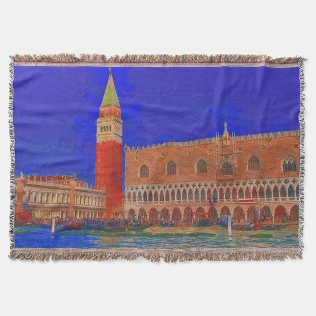 St Mark kvadrerar Piazzetta målning Mysfilt (Framsidan)