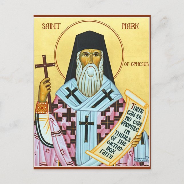 St. Mark of Ephesus Orthodox Christian Icon Vykort (Framsida)