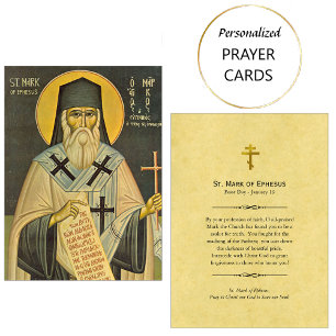 St. Mark of Ephesus Orthodox Prayer Card Placeringskort