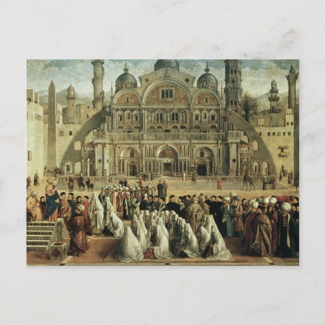 St. Mark Preaching in Alexandria, Egypten, 1504-07 Vykort (Framsida)