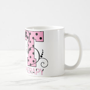 st märker rosa och svart polka dots kaffemugg
