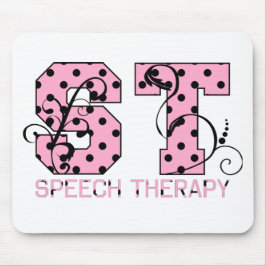 st märker rosa och svart polka dots musmatta