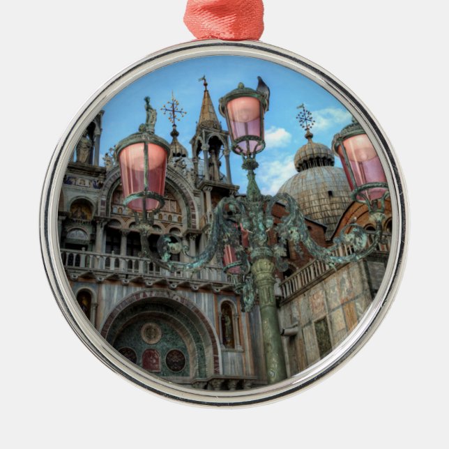 St. Marks and Lamp, Venedig, Italien Julgransprydnad Metall (Framsidan)