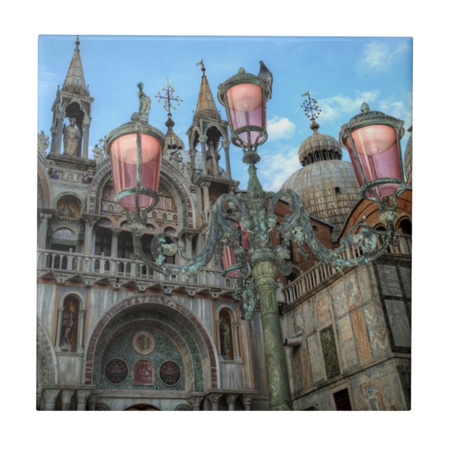 St. Marks and Lamp, Venedig, Italien Kakelplatta (Framsidan)