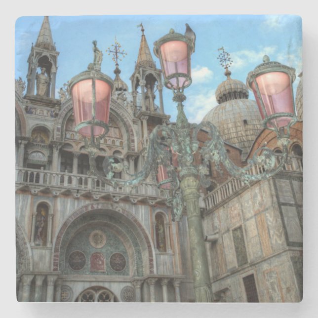St. Marks and Lamp, Venedig, Italien Stenunderlägg (Framsidan)