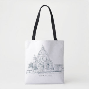 St Marks Basilica Venice Italien Pen n Bläck Teckn Tygkasse