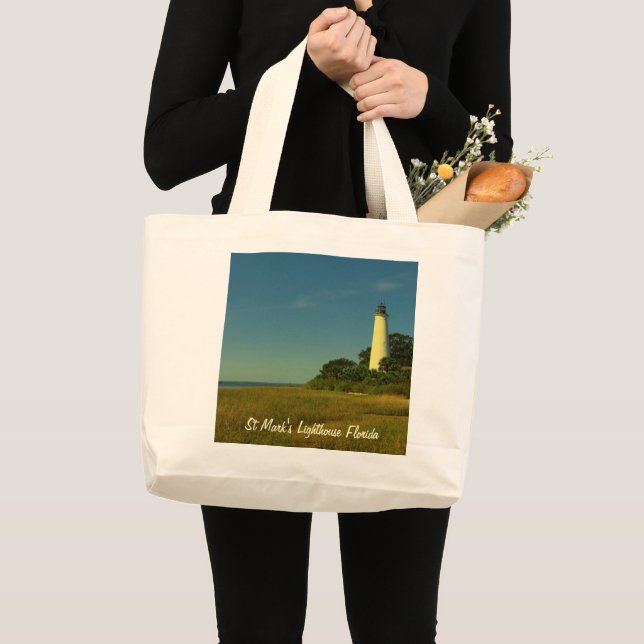 St. Mark's Lighthouse FL Jumbo Tote Bag Jumbo Tygkasse (Framsida (produkt))