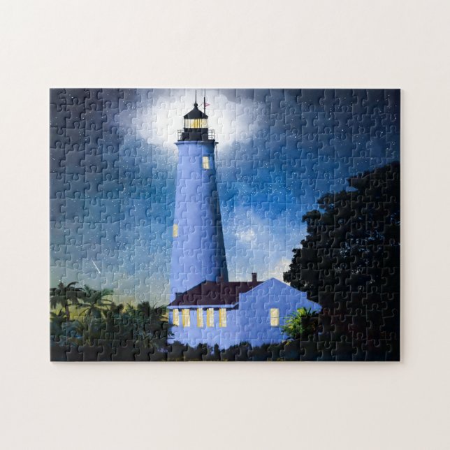 St Marks Lighthouse - Florida Jigszle Puzzle Pussel (Horisontell)