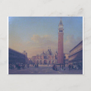 St. Mark's Square i Venedig med österrikisk militä Vykort