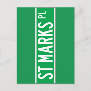 St. Mark's Ställe, New York Street Sign Vykort