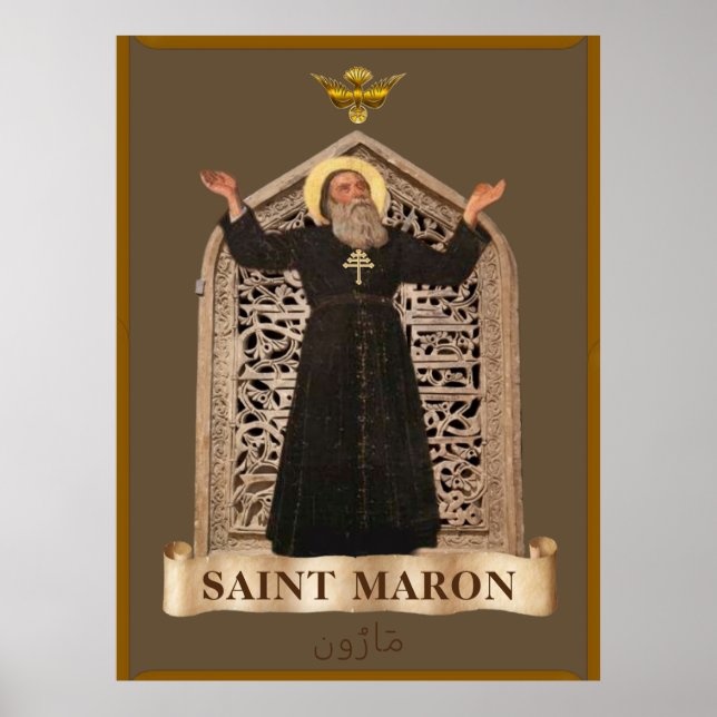  St Maron Maronit ikon Extra Stor 101.60 cm x 135. Poster (Framsidan)