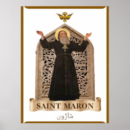 St Maron Maronitisk Ikon Extra Stor 40,00" x 53,3 Poster