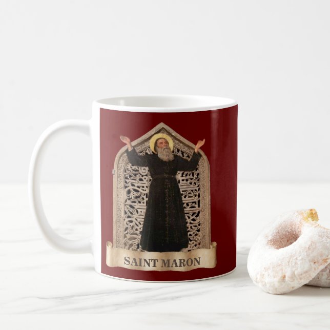 St. Maron, Maronitiska katolska kyrkans skyddshelg Kaffemugg (Med munk)