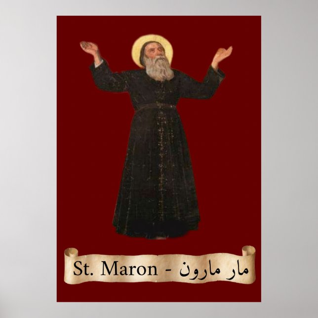St Maron (Maroun), kyrksiserad Porträtt Poster (Framsidan)