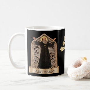 St. Maron och St. Charbel från den maronitiska rit Kaffemugg