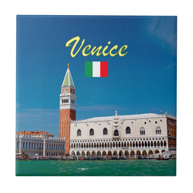 St. Mars Campanile Venedig Italien - Pro Photo Kakelplatta (Framsidan)