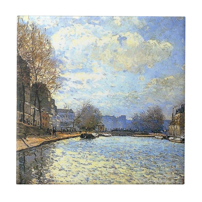 St Martin Canal Alfred Sisley Kakelplatta (Framsidan)