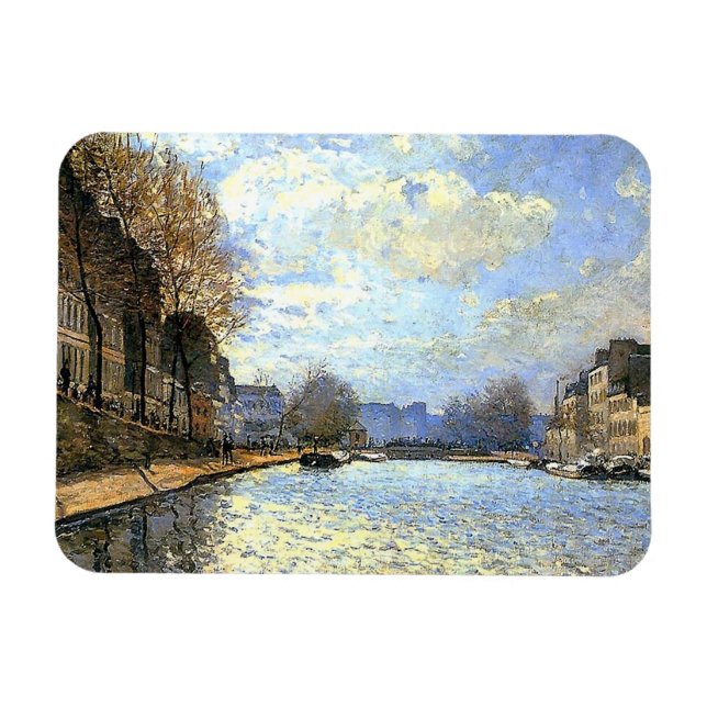 St Martin Canal Alfred Sisley Magnet (Horisontell)